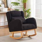 Fauteuil à bascule moderne à dossier haut pour salon, avec deux poches latérales