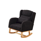 Fauteuil à bascule moderne à dossier haut pour salon, avec deux poches latérales
