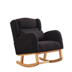 Fauteuil à bascule moderne à dossier haut pour salon, avec deux poches latérales