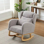 Fauteuil à bascule moderne à dossier haut pour salon, avec deux poches latérales