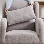 Fauteuil à bascule moderne à dossier haut pour salon, avec deux poches latérales