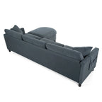 Canapé d'angle moderne en tissu 108 po avec ottoman et oreillers