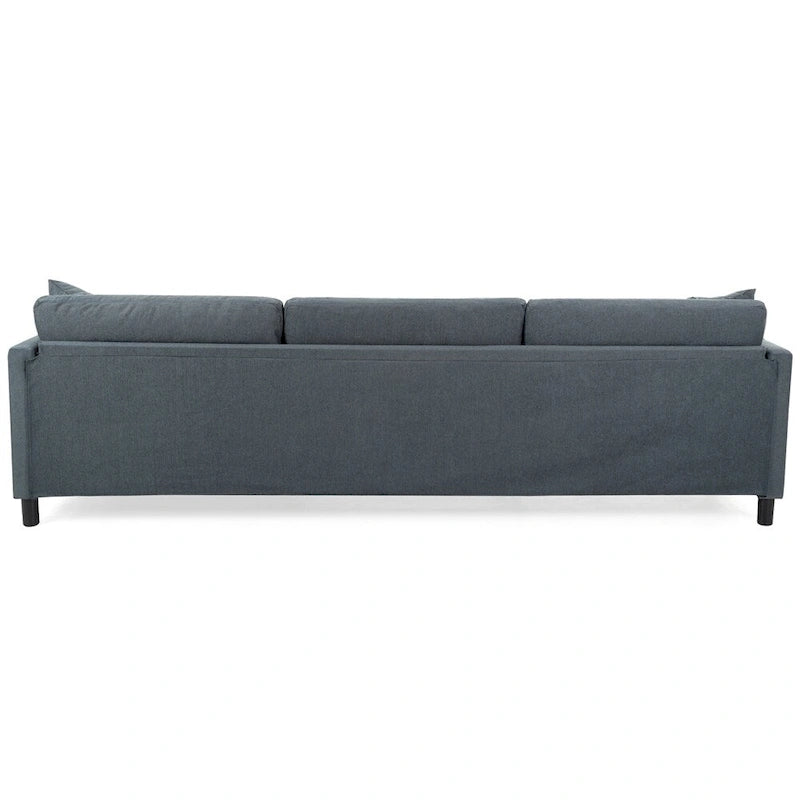 Canapé d'angle moderne en tissu 108 po avec ottoman et oreillers
