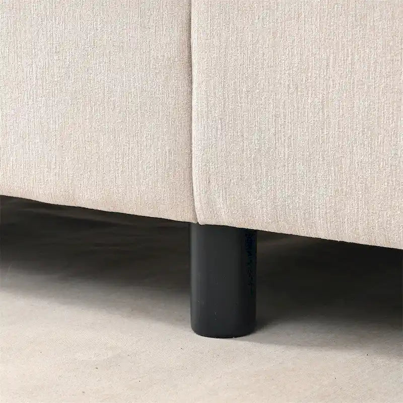 Canapé d'angle moderne en tissu 108 po avec ottoman et oreillers