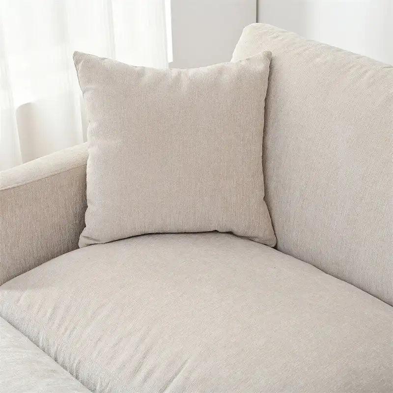 Canapé d'angle moderne en tissu 108 po avec ottoman et oreillers