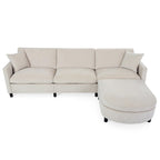 Canapé d'angle moderne en tissu 108 po avec ottoman et oreillers