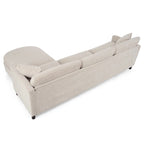 Canapé d'angle moderne en tissu 108 po avec ottoman et oreillers