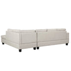 Canapé sectionnel moderne en L de 104,5 pouces avec pouf de rangement et méridienne réversible - 104,5 larg. x 74,5 prof. x 33,5 haut.