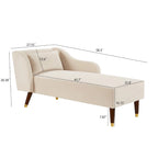 Chaise longue moderne en velours