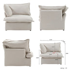 Canapé d'angle modulable convertible en U de 163 po, rembourré de duvet pour un confort moelleux