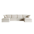 Canapé d'angle modulable convertible en U de 163 po, rembourré de duvet pour un confort moelleux