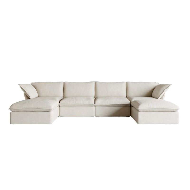 Canapé d'angle modulable convertible en U de 163 po, rembourré de duvet pour un confort moelleux