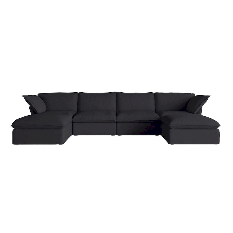Canapé d'angle modulable convertible en U de 163 po, rembourré de duvet pour un confort moelleux