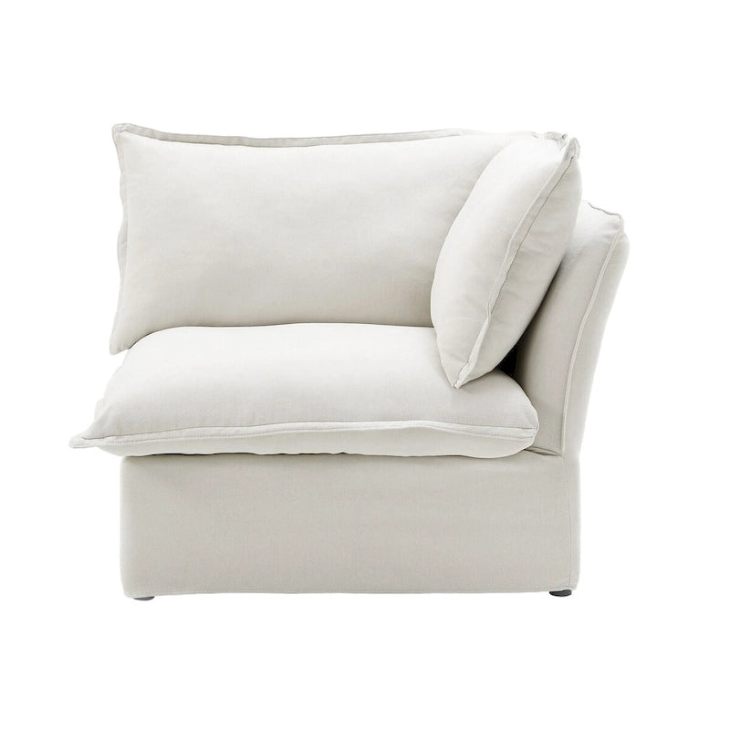Canapé d'angle modulable convertible en U de 163 po, rembourré de duvet pour un confort moelleux