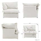 Canapé d'angle modulable convertible en U de 163 po, rembourré de duvet pour un confort moelleux