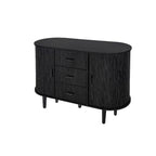 Meuble d'appoint avec portes tambours coulissantes en douceur
