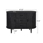 Meuble d'appoint avec portes tambours coulissantes en douceur