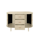 Meuble d'appoint avec portes tambours coulissantes en douceur