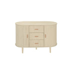 Meuble d'appoint avec portes tambours coulissantes en douceur