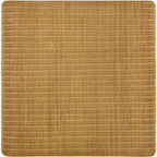 Table basse carrée en rotin de 91 cm, bords arrondis, marron texturé naturel