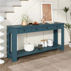 Console d'entrée pour couloir, table de canapé avec tiroirs de rangement et étagère inférieure