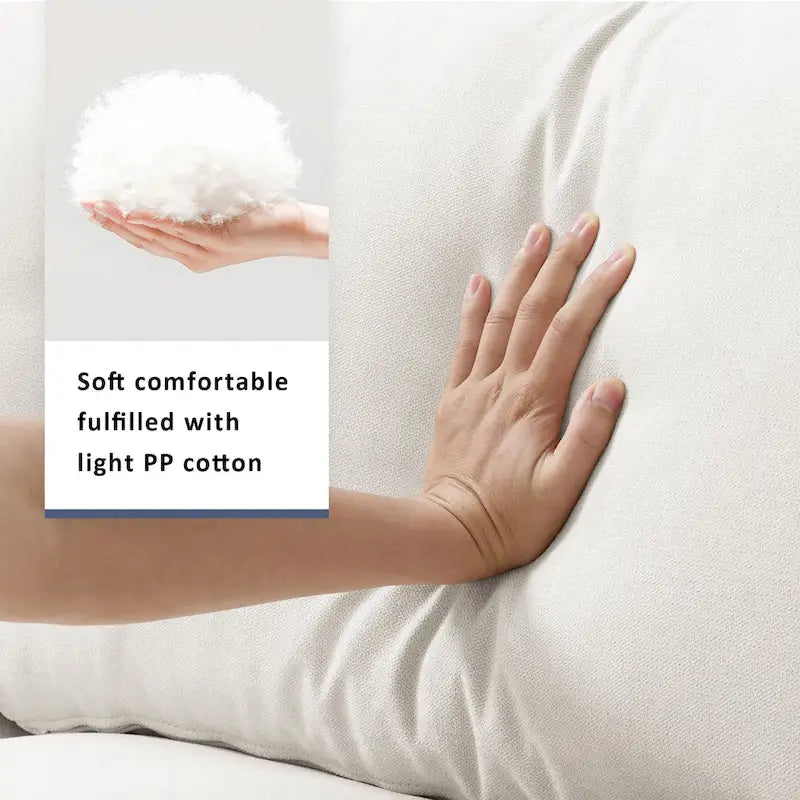 Canapé d'angle en tissu polyester, canapé sectionnel moderne avec pouf