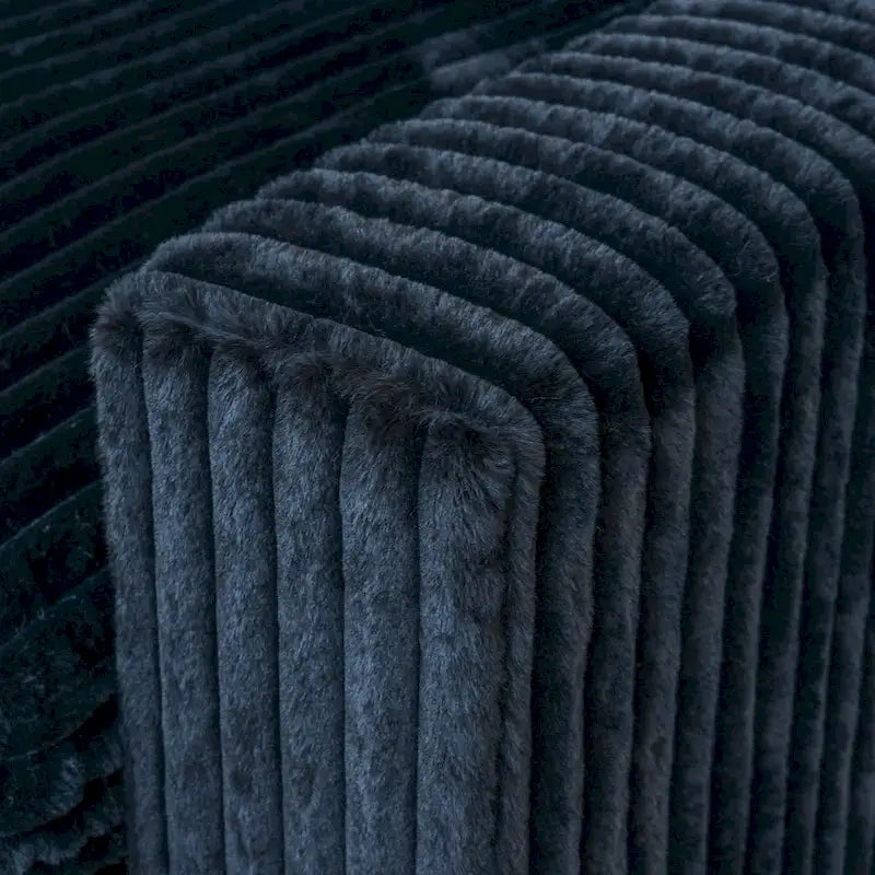 Canapé d'angle en tissu polyester, canapé sectionnel moderne avec pouf