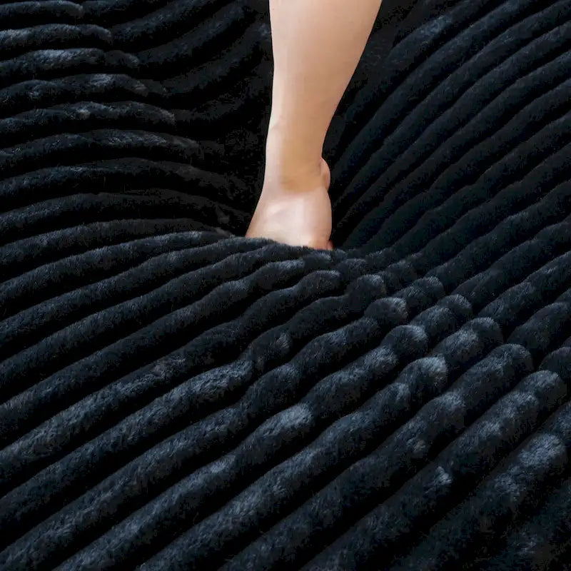 Canapé d'angle en tissu polyester, canapé sectionnel moderne avec pouf
