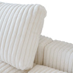 Canapé d'angle en tissu polyester, canapé sectionnel moderne avec pouf