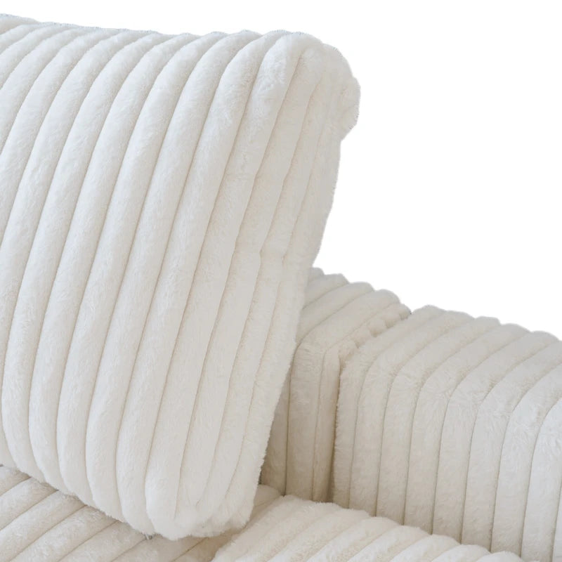 Canapé d'angle en tissu polyester, canapé sectionnel moderne avec pouf
