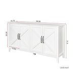 Buffet/Vaisselier autoportant de 59 po avec 4 portes