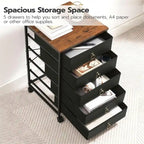 Commode de classement à 5 tiroirs - 15.7P x 15.7L x 25.7H