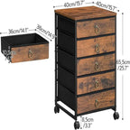 Commode de classement à 5 tiroirs - 15.7P x 15.7L x 25.7H