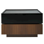 Table basse carrée rotative à 360° avec 2 tiroirs