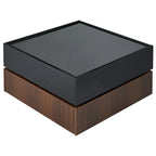 Table basse carrée rotative à 360° avec 2 tiroirs