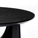 Table basse ronde en bois contemporaine et élégante avec pieds croisés attrayants