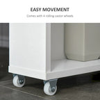 Meuble de salle de bain fin à roulettes avec rangement, Blanc