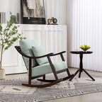Fauteuil à bascule en lin et bois massif