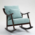 Fauteuil à bascule en lin et bois massif