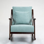 Fauteuil à bascule en lin et bois massif