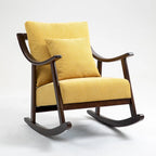 Fauteuil à bascule en lin et bois massif