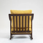 Fauteuil à bascule en lin et bois massif