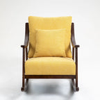 Fauteuil à bascule en lin et bois massif