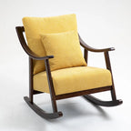 Fauteuil à bascule en lin et bois massif