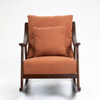 Fauteuil à bascule en lin et bois massif