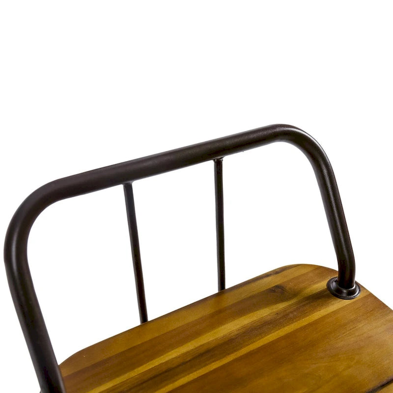 Tabouret de patio moderne en bois et métal de 30 pouces, tabourets de bar de style industriel/ferme
