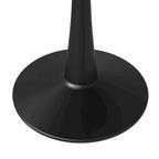 Table à manger ronde Bristol 40 pour 4 personnes avec plateau en bois MDF et base en acier noir, pour cuisine et salle à manger