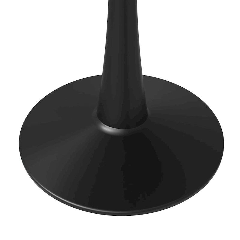 Table à manger ronde Bristol 40 pour 4 personnes avec plateau en bois MDF et base en acier noir, pour cuisine et salle à manger