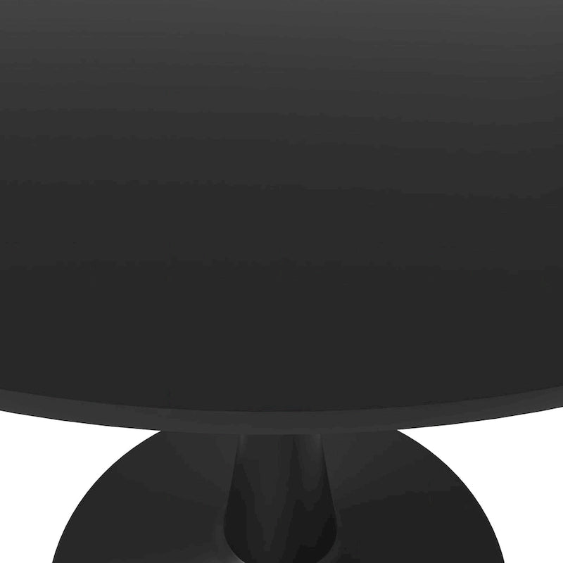 Table à manger ronde Bristol 40 pour 4 personnes avec plateau en bois MDF et base en acier noir, pour cuisine et salle à manger