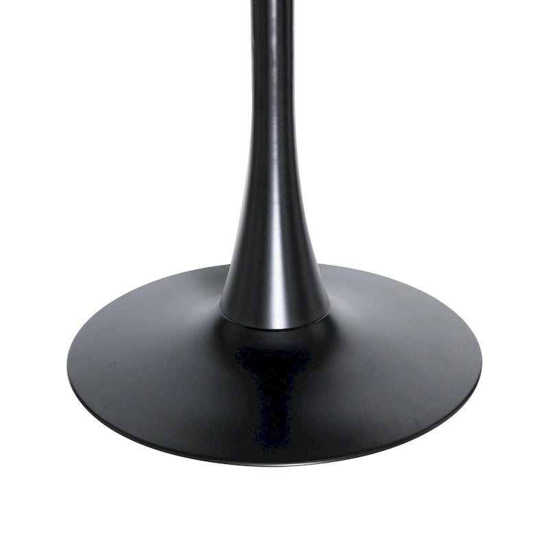 Table à manger ronde Bristol 40 pour 4 personnes avec plateau en bois MDF et base en acier noir, pour cuisine et salle à manger